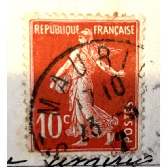 Antique French Postcard Roses Hand Colored Real Photograph Posted The Sower - Picture 3 of 9